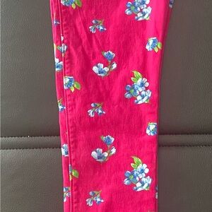 Abercrombie Kids Bright Pink Leggings with Blue Floral